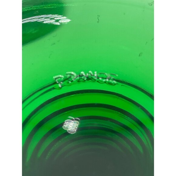 Vintage Luminarc France Wine Glass Set Of 3 With Grapevine Design & Green Stems - Picture 7 of 8